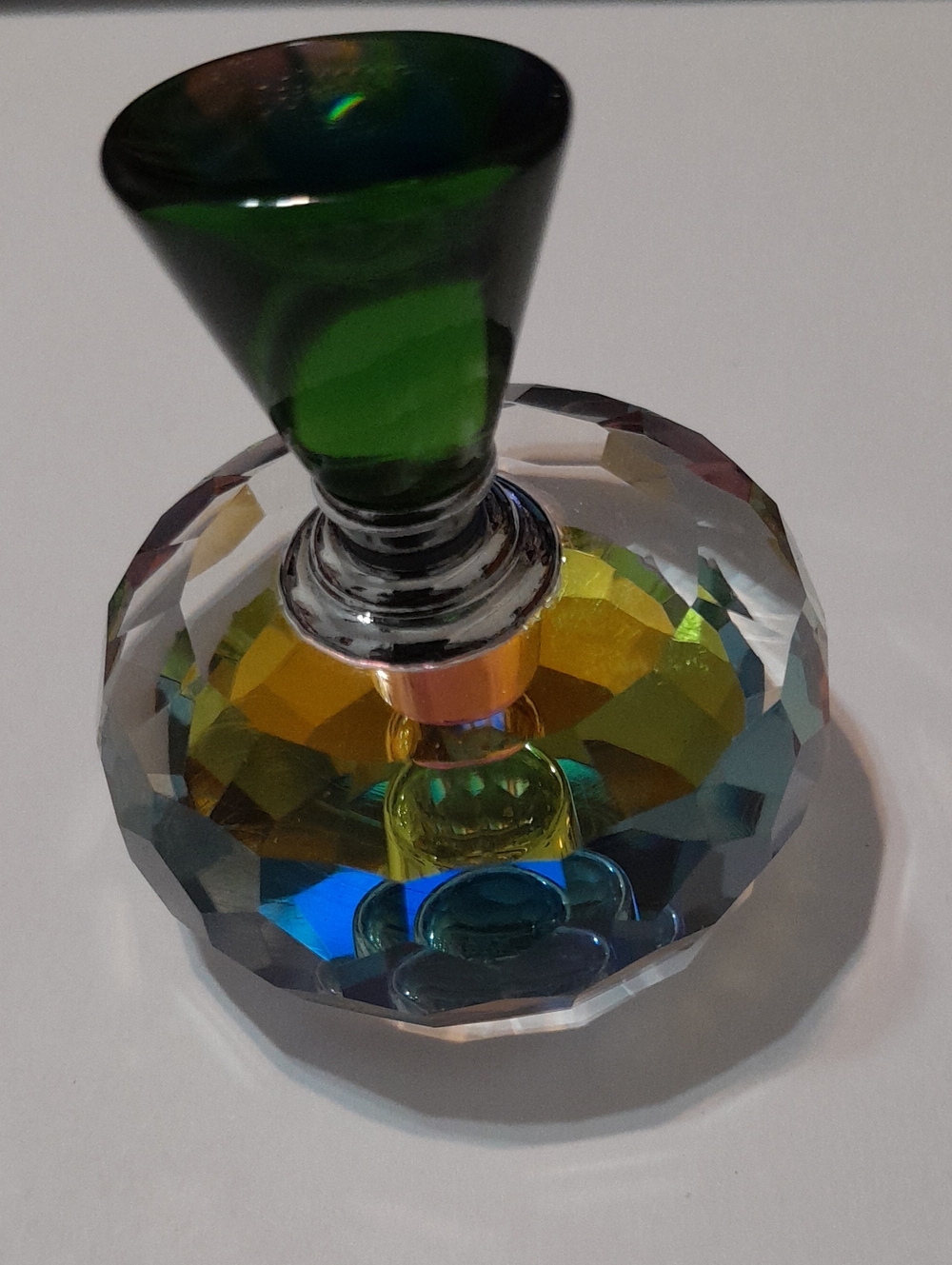 Elegant Decorative Vanity Bottle in Green and Multicolor